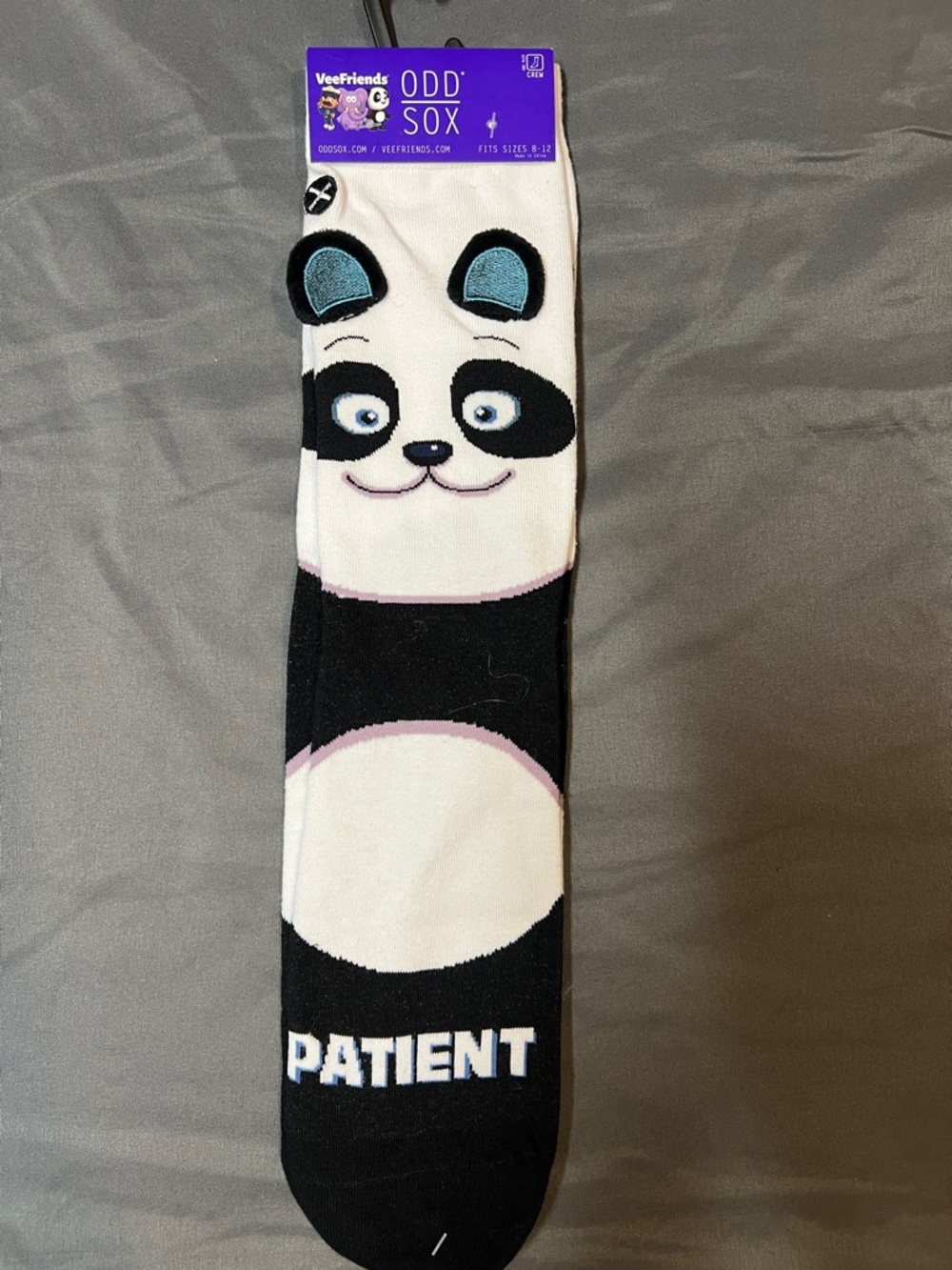 VeeFriends Odd Sox Panda 'Patient' crew Socks